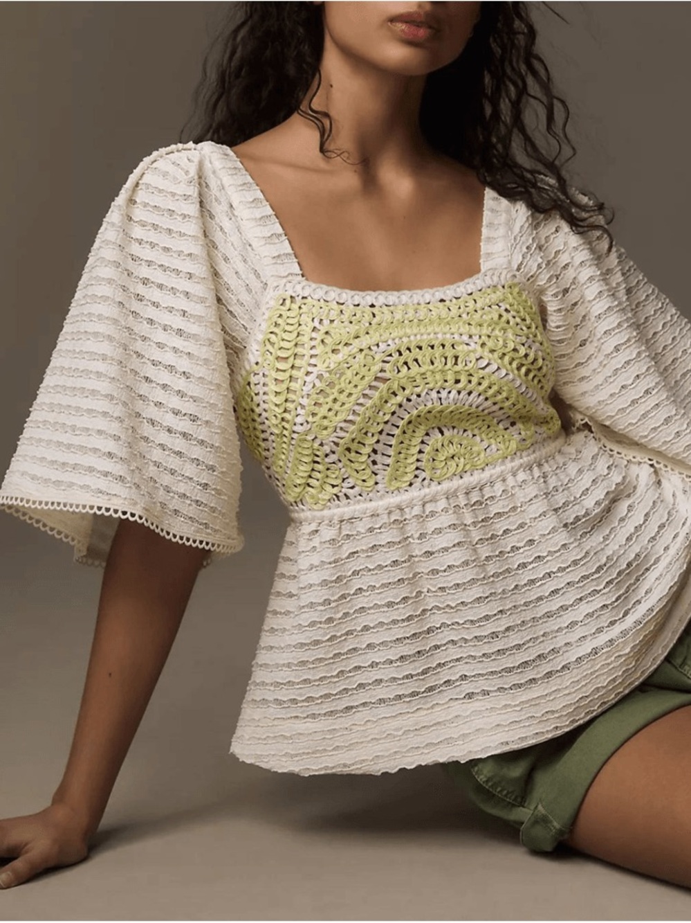 Dex | Flutter Sleeve Crochet Top